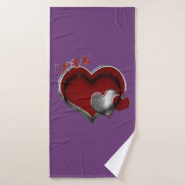 Conjunto de Toalhas Púrpura do Coração