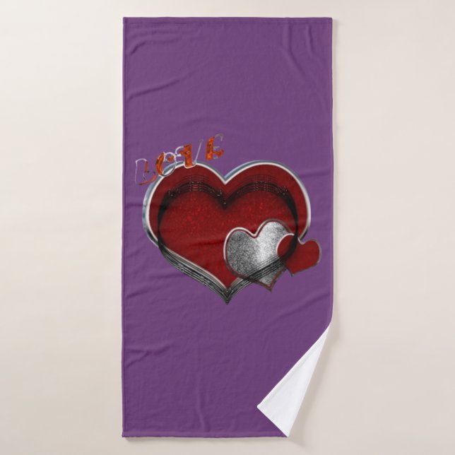 Conjunto de Toalhas Púrpura do Coração (Toalha de Banho)