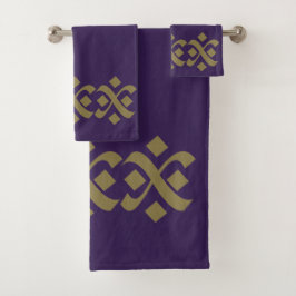 Conjunto De Toalhas Púrpura Elegante e bege Escuro