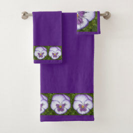Conjunto De Toalhas Púrpura Escuro Pansy