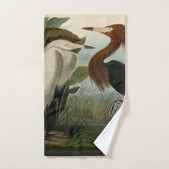 Conjunto De Toalhas Púrpura Heron Audubon Bird Willife Painting (Toalha de mão)