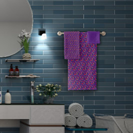 Conjunto De Toalhas Púrpura Mini flor silvestre