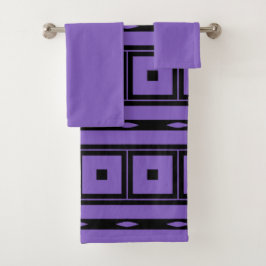 Conjunto De Toalhas Púrpura quadrados e tiras