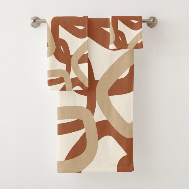 Conjunto De Toalhas Quadrado Emaranhado Siena Queimada Creme (Insitu)