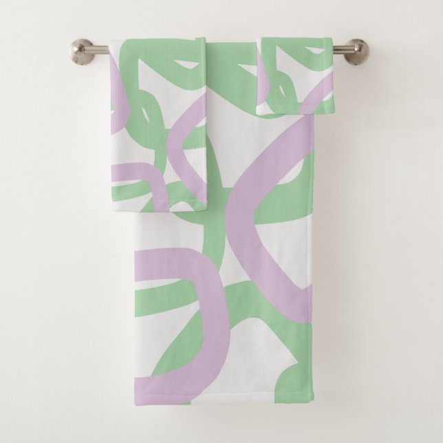 Conjunto De Toalhas Quadrado Emaranhado Verde Menta Lavanda Suave (Insitu)