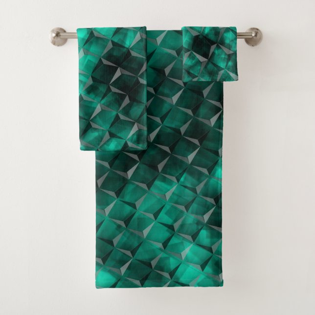 Conjunto De Toalhas Quadrados a triângulos manchados em alguma cor esm (Insitu)