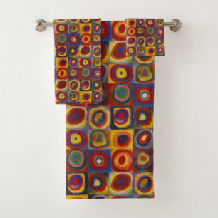 Conjunto De Toalhas Quadrados Coloridos de Kandinsky Farbstudie Quadra