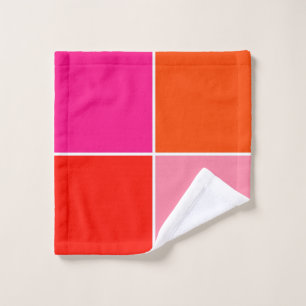 Conjunto De Toalhas Quadrados cor-de-rosa e laranja