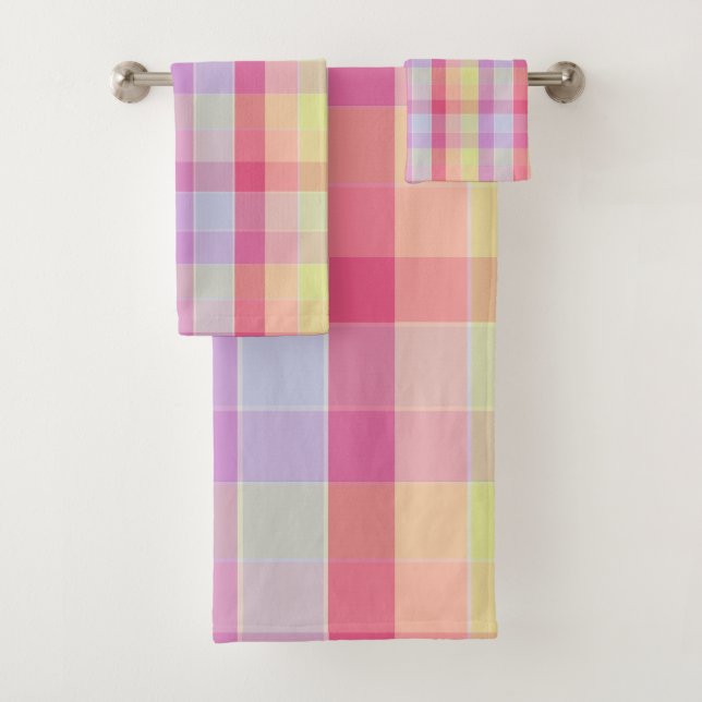 Conjunto De Toalhas Quadrados de blocos de cores modernos de tendência (Insitu)