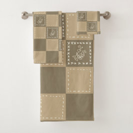 Conjunto De Toalhas Quadrados de flor de rabo mosaico