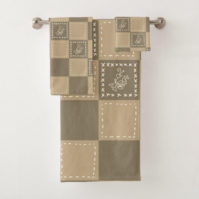 Conjunto De Toalhas Quadrados de flor de rabo mosaico (Insitu)