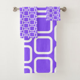 Conjunto De Toalhas Quadrados em Travesseiro decorativo Branco e Viole