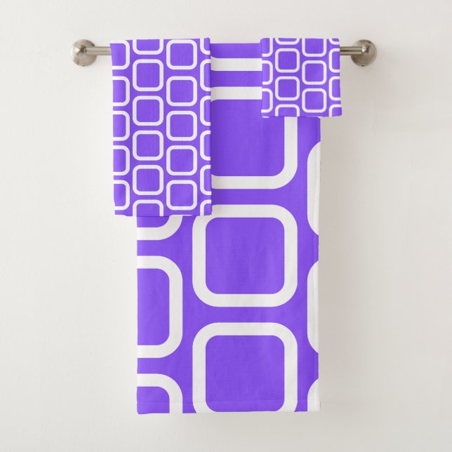 Conjunto De Toalhas Quadrados em Travesseiro decorativo Branco e Viole (Insitu)