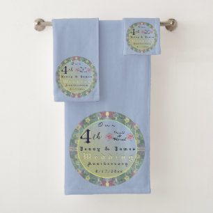 Conjunto De Toalhas Quarto aniversário de casamento Floral Towel