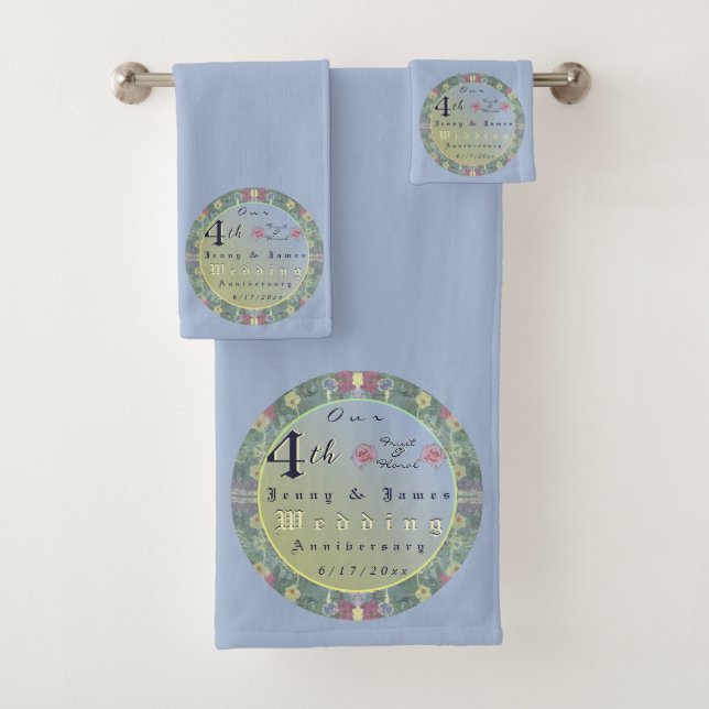 Conjunto De Toalhas Quarto aniversário de casamento Floral Towel (Insitu)