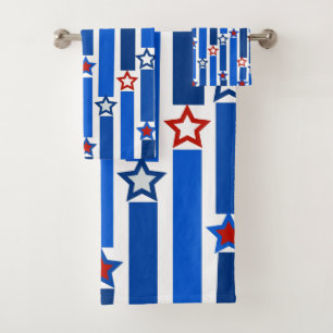 Conjunto De Toalhas Quarto de julho Estrelas e Stripes