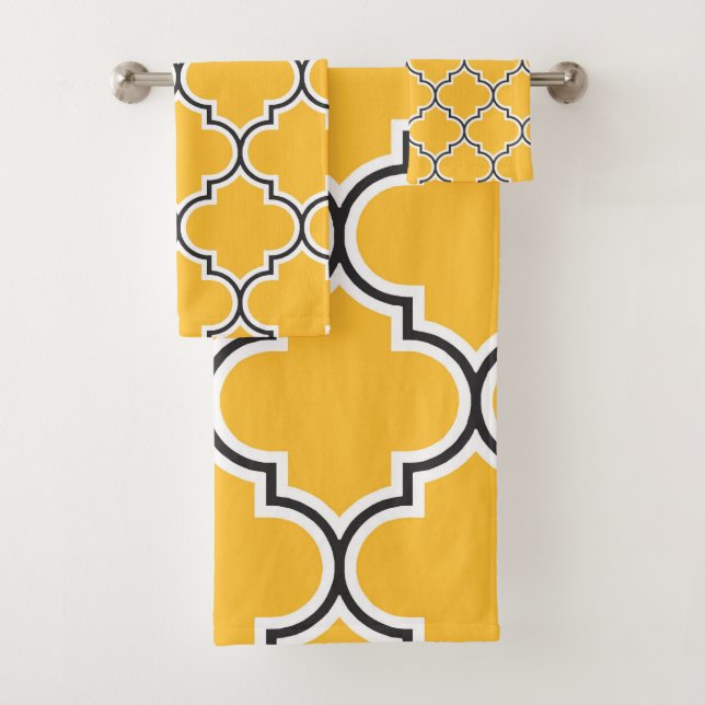 Conjunto De Toalhas Quatrefoil Amarelo (Insitu)
