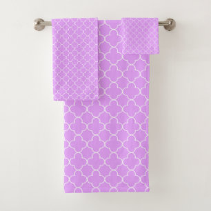 Conjunto De Toalhas Quatrefoil roxo