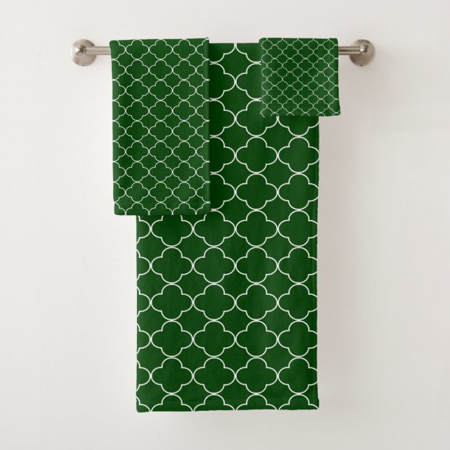 Conjunto De Toalhas Quatrefoil Verde (Insitu)