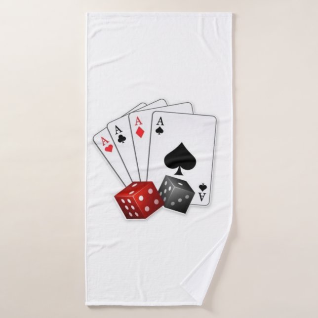Conjunto De Toalhas Quatro ases e dados (Toalha de Banho)