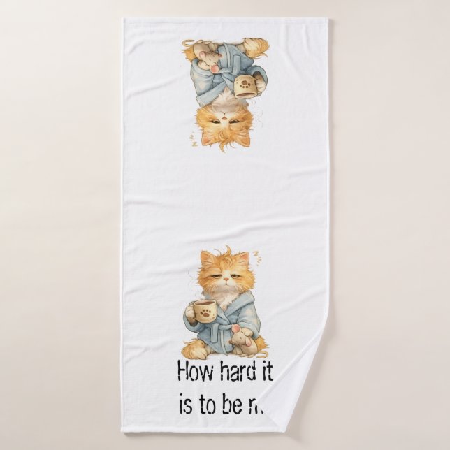 Conjunto De Toalhas Que Dificil Ser Yo Funny Tired Cat 3-Piece Towel S (Toalha de Banho)