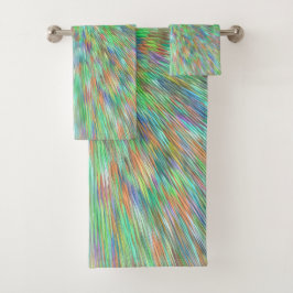 Conjunto De Toalhas Quebra da iluminação verde esmeralda do arco-íris