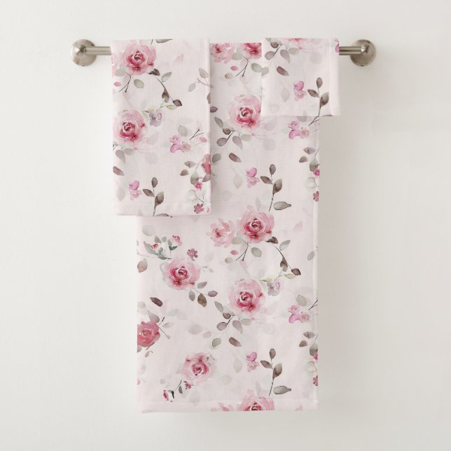 Conjunto De Toalhas Quic Romântico - Cor-de-rosa (Insitu)