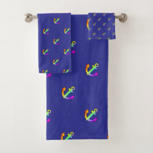 Conjunto De Toalhas Rainbow Anchor Repete Crianças Azuis