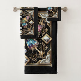 Conjunto De Toalhas Rainbow Butterfly Art Deco Art Nouveau