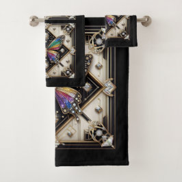 Conjunto De Toalhas Rainbow Butterfly Art Deco Art Nouveau