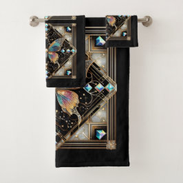 Conjunto De Toalhas Rainbow Butterfly Art Deco Art Nouveau