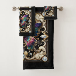 Conjunto De Toalhas Rainbow Butterfly Art Deco Art Nouveau
