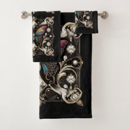 Conjunto De Toalhas Rainbow Butterfly Art Deco Art Nouveau