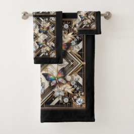 Conjunto De Toalhas Rainbow Butterfly Art Deco Art Nouveau