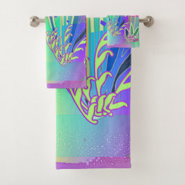 Conjunto De Toalhas Rainbow Scribble Blossoms