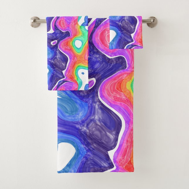 Conjunto De Toalhas Rainbow Swirls (Insitu)