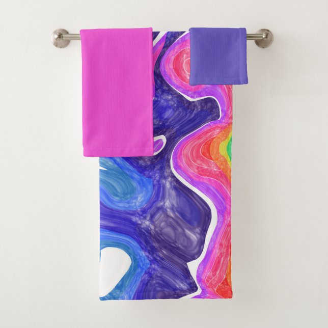 Conjunto De Toalhas Rainbow Swirls Bath (Insitu)