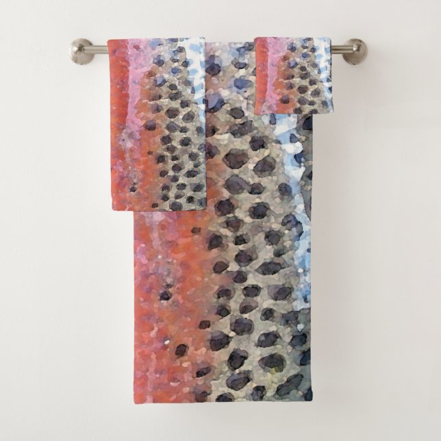 Conjunto De Toalhas Rainbow Trout Skin Abstrato Patterel (Insitu)