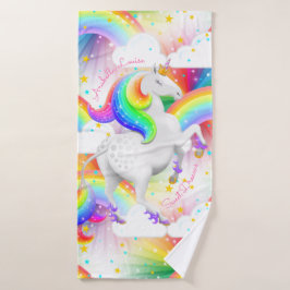 Conjunto De Toalhas Rainbow Unicorn Princess Starburst Bathroom