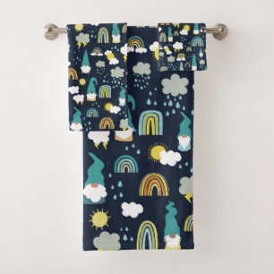 Conjunto De Toalhas Rainday Gnomos Rainbow Kids