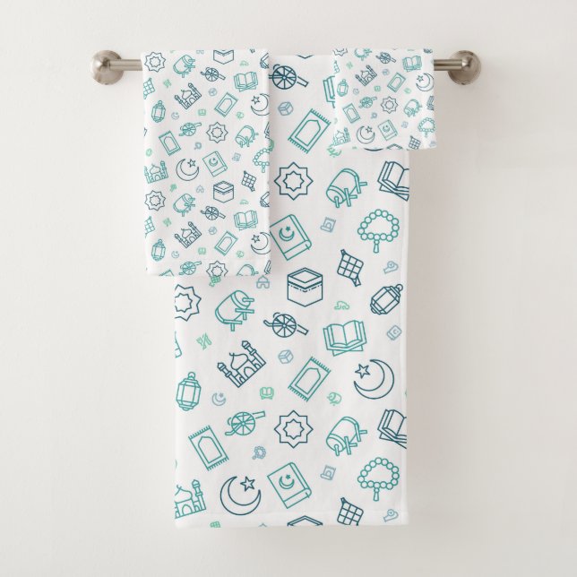 Conjunto De Toalhas Ramadan Doodles Towel Set (Insitu)