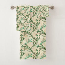 Conjunto De Toalhas Ramificações verdes e verdes do Natal
