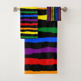 Conjunto De Toalhas Rascunho Arco Colorido no Plano de Fundo Personali