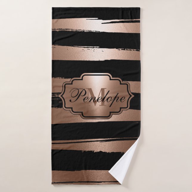 Conjunto De Toalhas Rascunhos de Pincel rosa Dourado (Toalha de Banho)