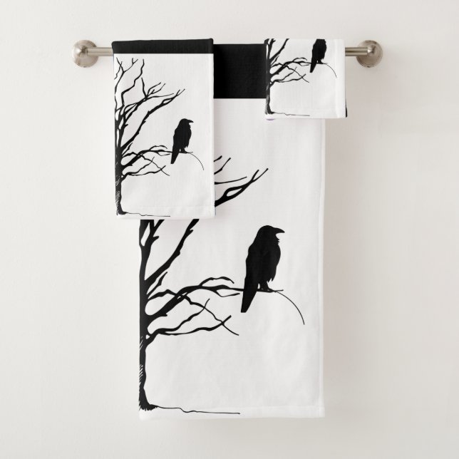 Conjunto De Toalhas Raven Black Bird (Insitu)
