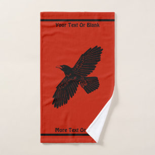 Conjunto De Toalhas Raven Em Vermelho