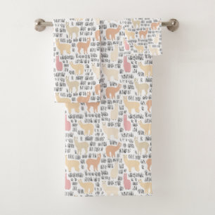 Conjunto De Toalhas Rebanho do teste padrão das alpacas