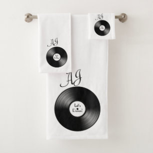 Conjunto De Toalhas Record Album Monogrammed