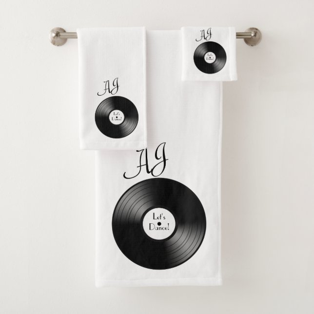 Conjunto De Toalhas Record Album Monogrammed (Insitu)