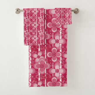 Conjunto De Toalhas Red and white floral pattern